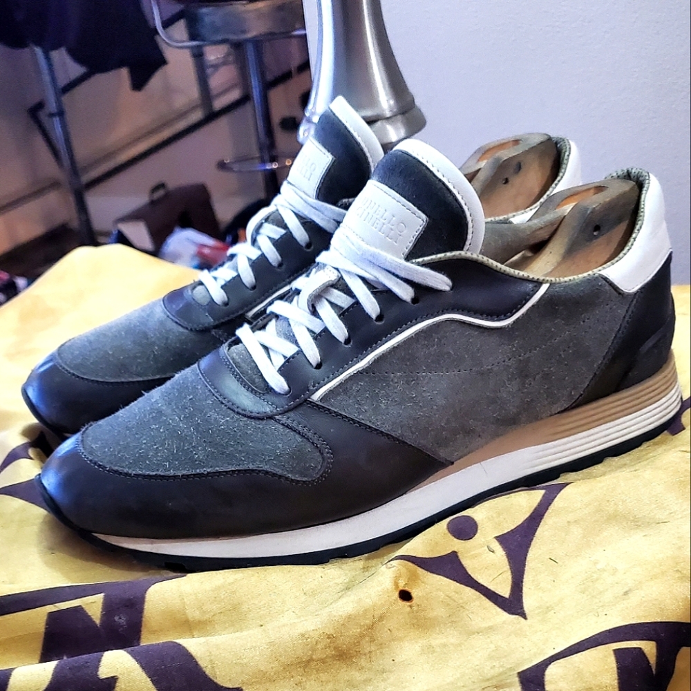 Brunello Cucinelli suede and leather runners